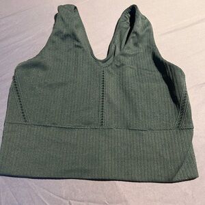 All in Motion Dark Green Ribbed Sports Bra